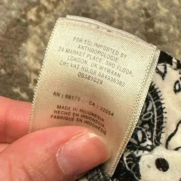 Anthropologie Hei Hei Black White Relaxed Pants Side Embroidery Rayon Soft Sz S - Picture 8 of 10